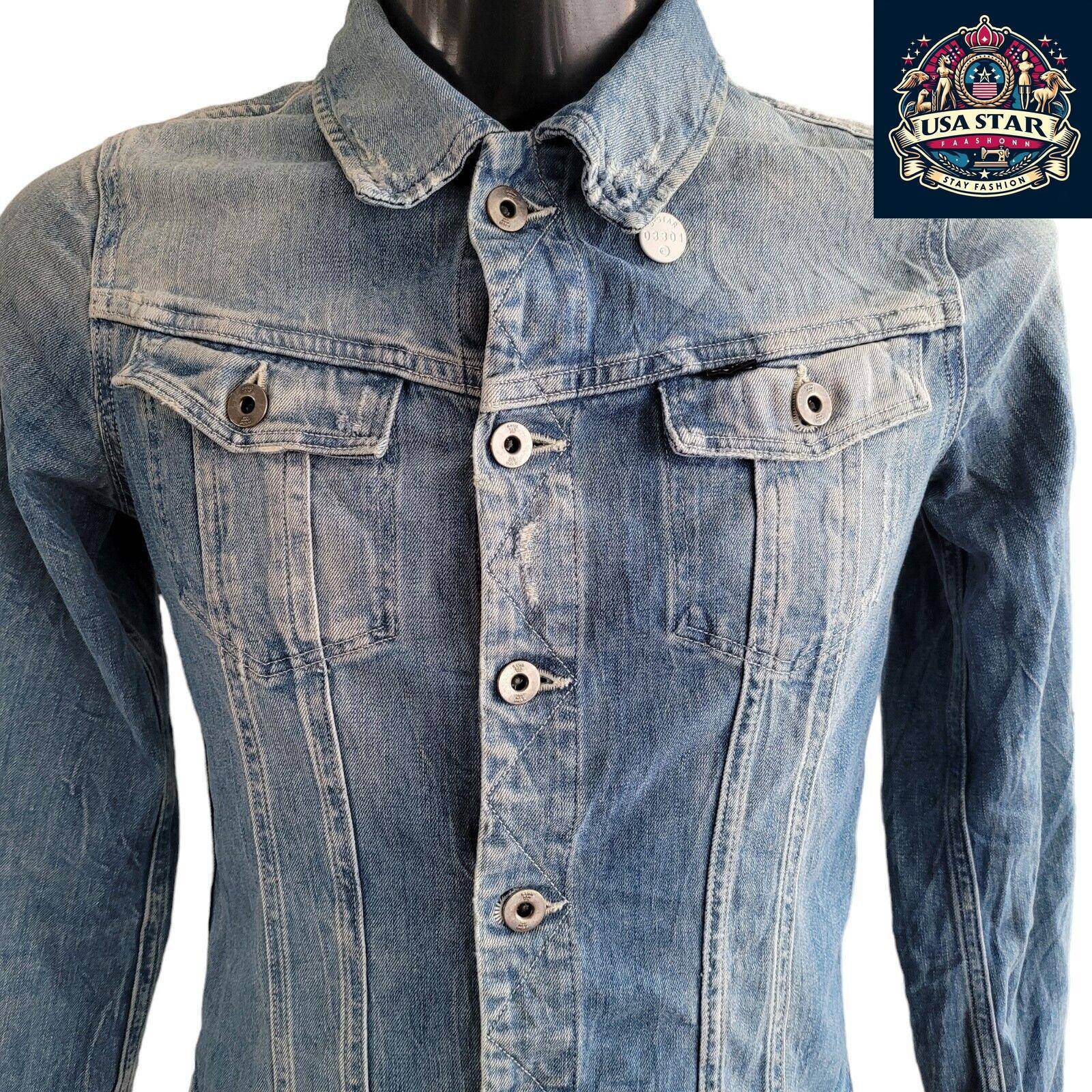 G - Star Raw Denim Jacket Size M for Women, Stylish Design, Durable Fabric, Urban Fashion Statement - USASTARFASHION