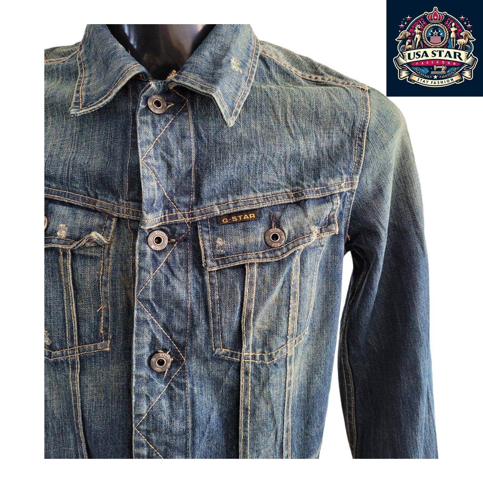G - Star Women's Denim Jacket Size M - Chic 100% Cotton, Durable, Versatile Style - USASTARFASHION
