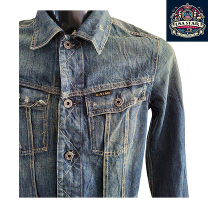 G - Star Women's Denim Jacket Size M - Chic 100% Cotton, Durable, Versatile Style - USASTARFASHION