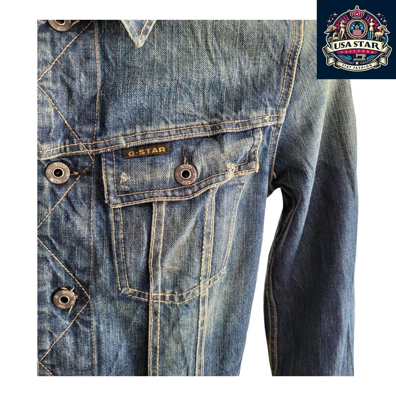 G - Star Women's Denim Jacket Size M - Chic 100% Cotton, Durable, Versatile Style - USASTARFASHION