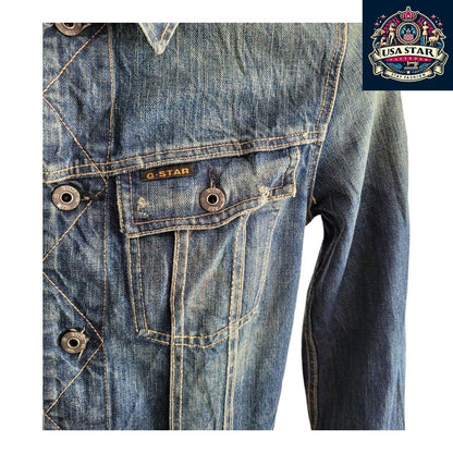 G - Star Women's Denim Jacket Size M - Chic 100% Cotton, Durable, Versatile Style - USASTARFASHION