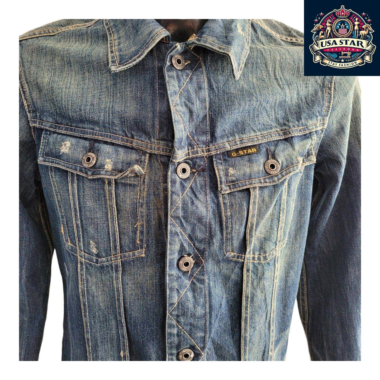 G - Star Women's Denim Jacket Size M - Chic 100% Cotton, Durable, Versatile Style - USASTARFASHION