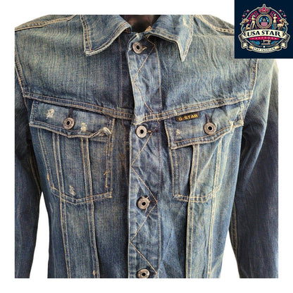 G - Star Women's Denim Jacket Size M - Chic 100% Cotton, Durable, Versatile Style - USASTARFASHION
