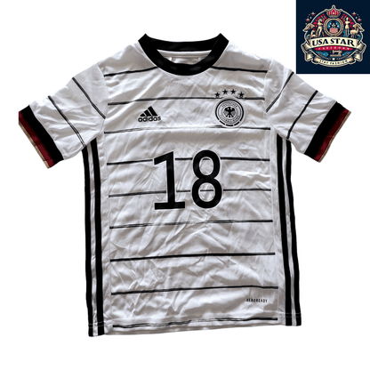 Germany National Team Shirt 2021 Home By Adidas - Youth Size 9 - 10Y/140 With Nela 1 - USASTARFASHION