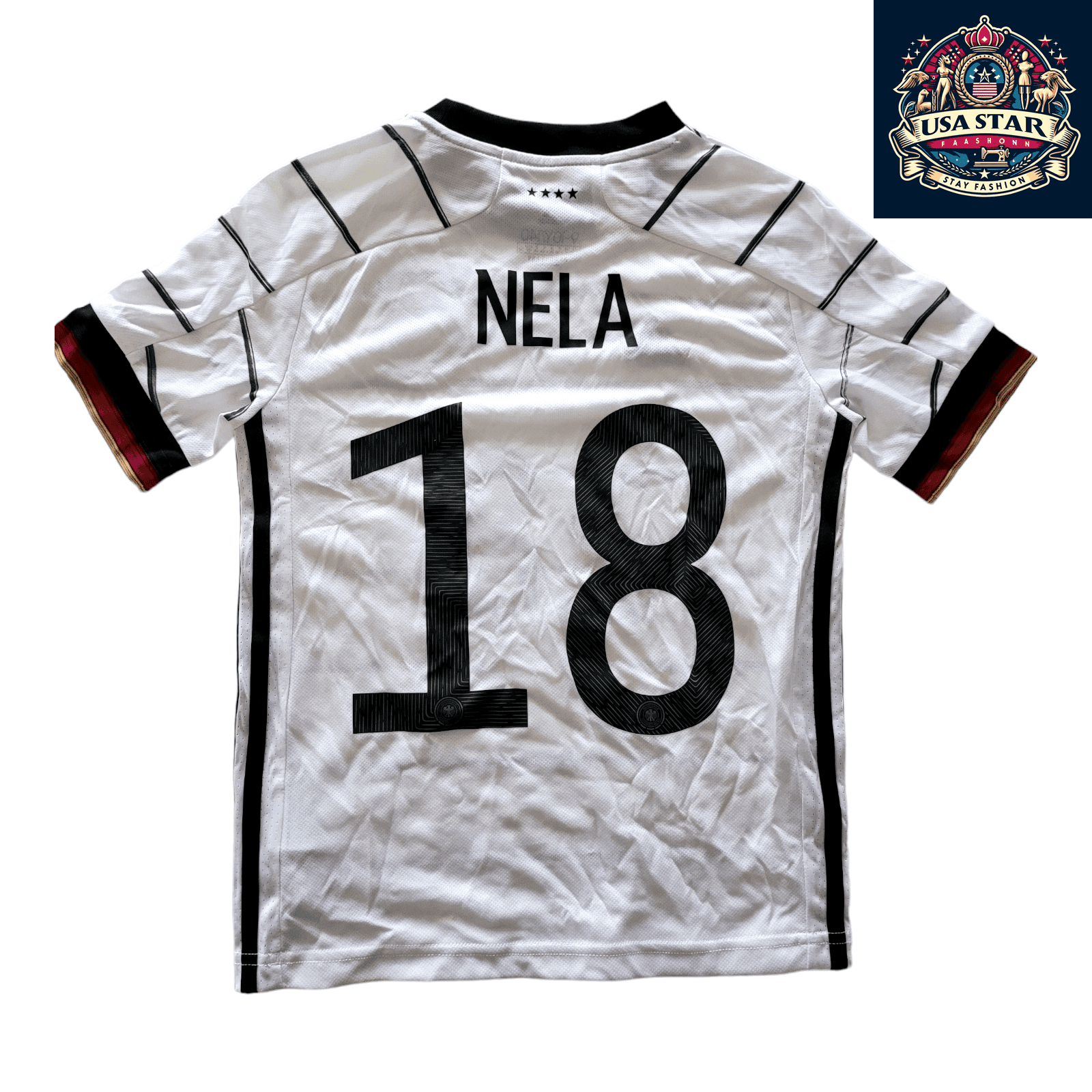 Germany National Team Shirt 2021 Home By Adidas - Youth Size 9 - 10Y/140 With Nela 1 - USASTARFASHION