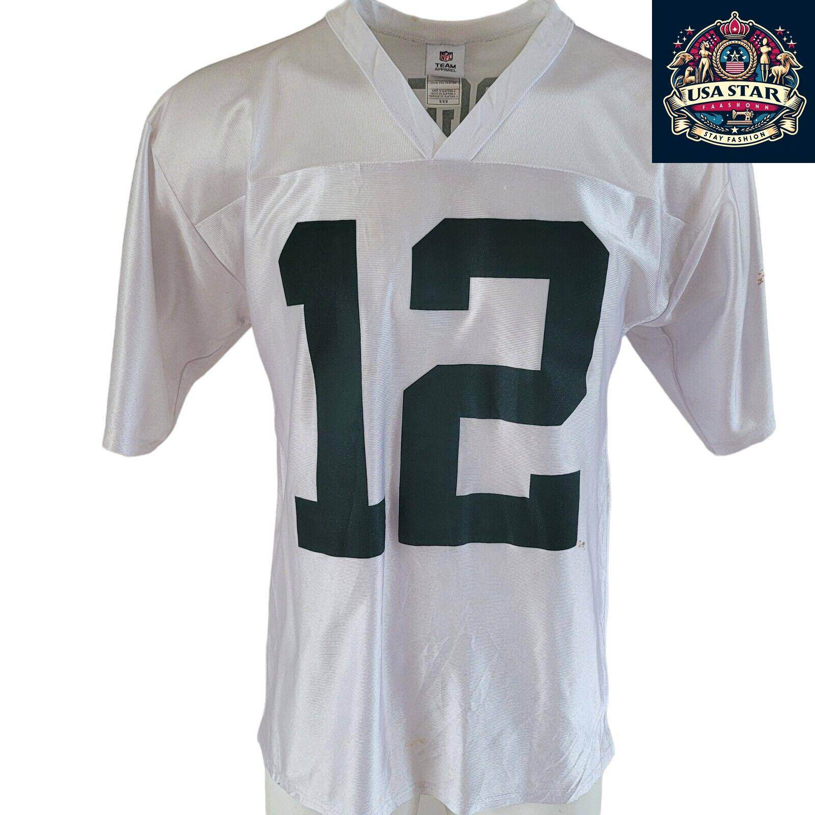 Green Bay Packers Aaron Rodgers 12 Jersey - Adult Size M, Comfortable, Durable, Authentic Team Colors - USASTARFASHION