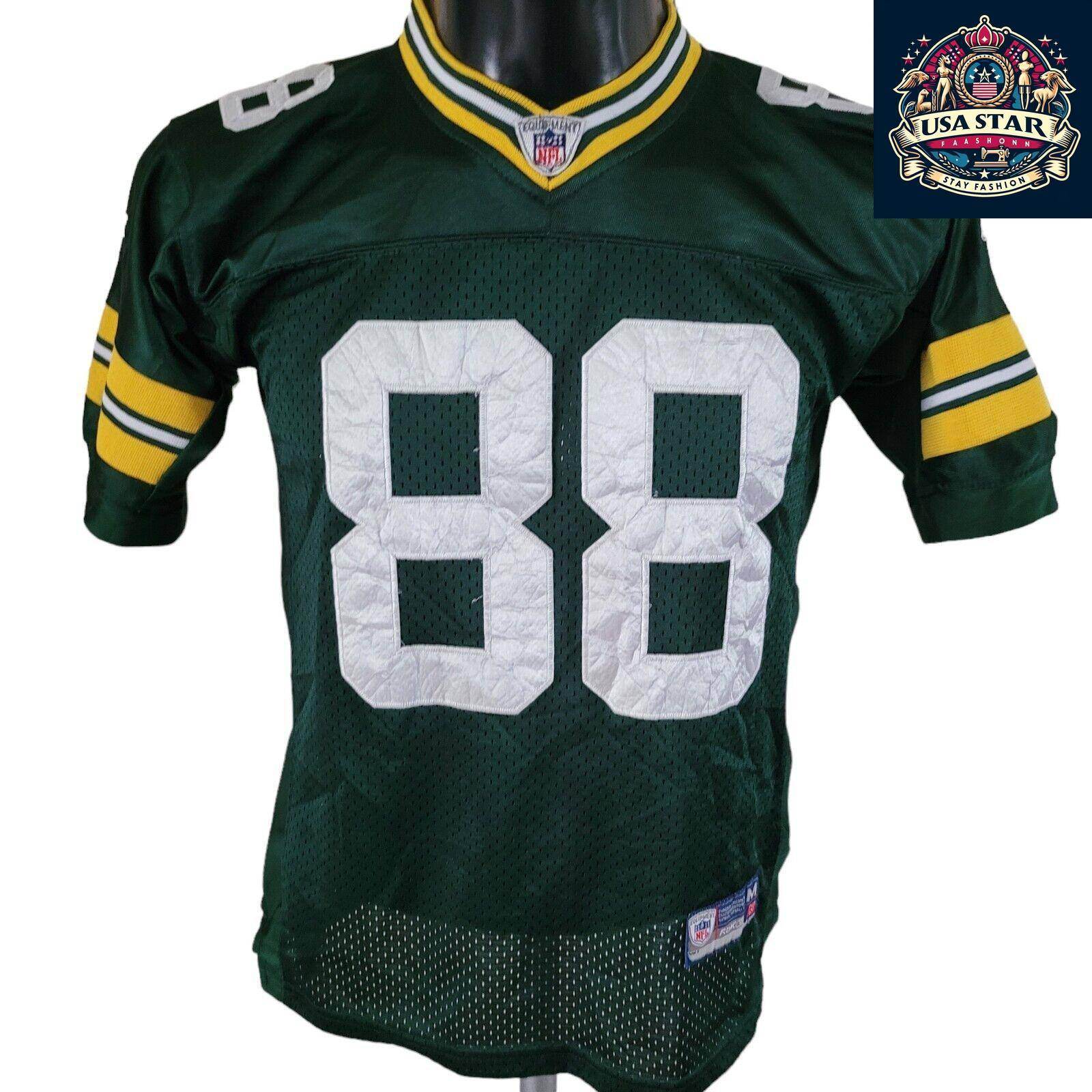 Green Bay Packers Jermichael Finley 88 Youth Reebok On Field Jersey Size M - Authentic NFL Style - USASTARFASHION