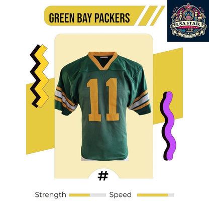 Green Bay Packers Jersey 11 by Teamwork Apparel, Size S, Comfortable Fit, Durable Fabric - USASTARFASHION