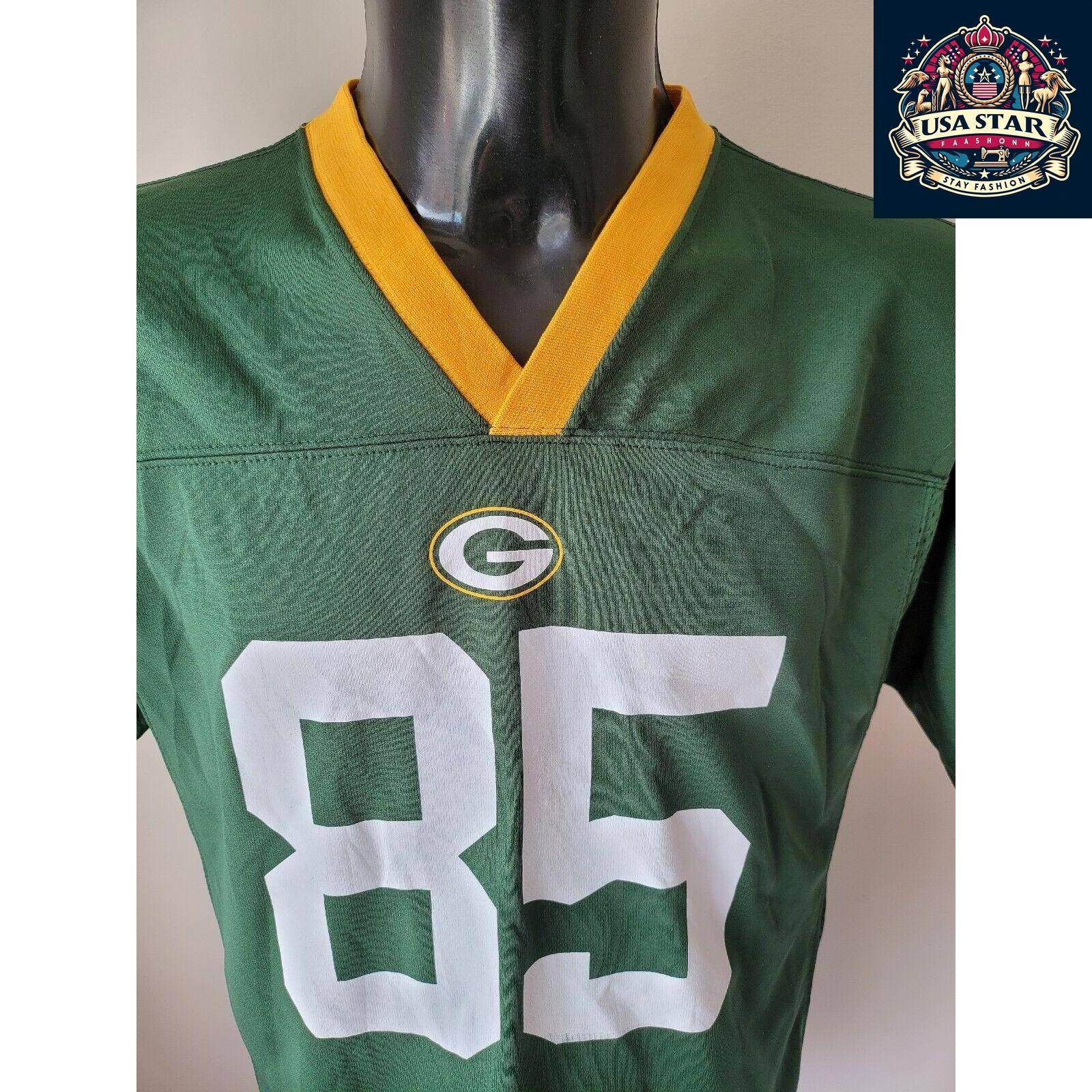 Green Bay Packers Jersey 85 Greg Jennings Reebok Men's Authentic - Classic Design & Breathable Fabric - USASTARFASHION
