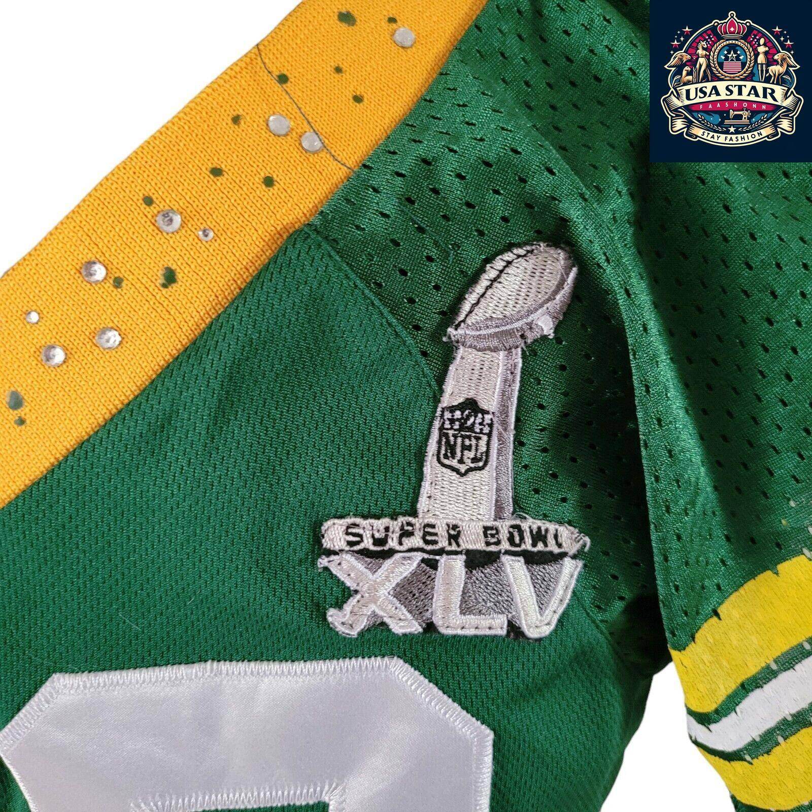 Green Bay Packers Jersey Super Bowl XLV Matthews 52 - High Quality Fabric, Size L - USASTARFASHION