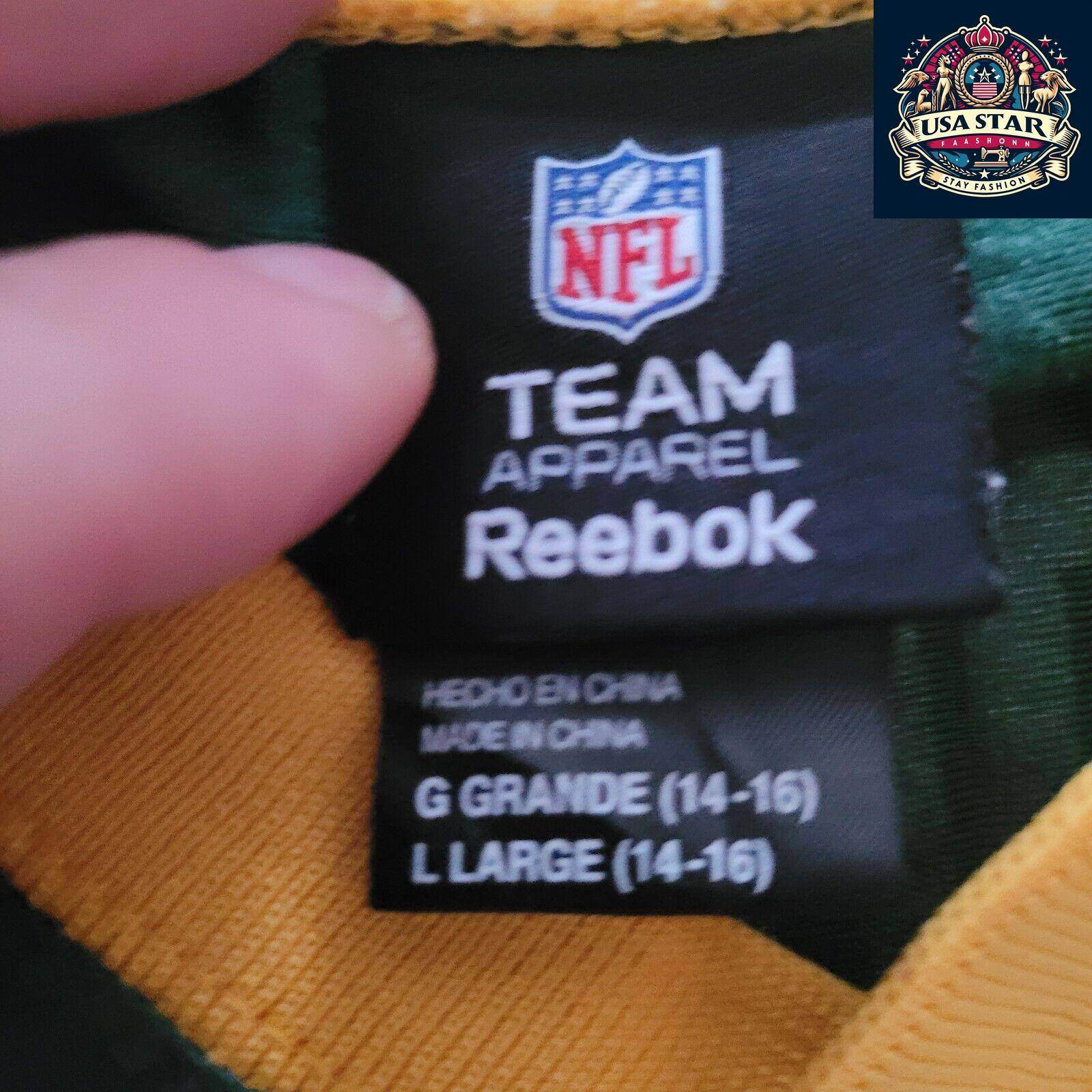 Green Bay Packers Reebok NFL Jersey - Youth L with Rodgers 12 Iconic Design & Comfortable Fit - USASTARFASHION