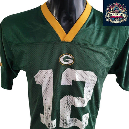 Green Bay Packers Youth Jersey - Aaron Rodgers 12 L (14 - 16) - Comfortable Fit & Durable Design - USASTARFASHION