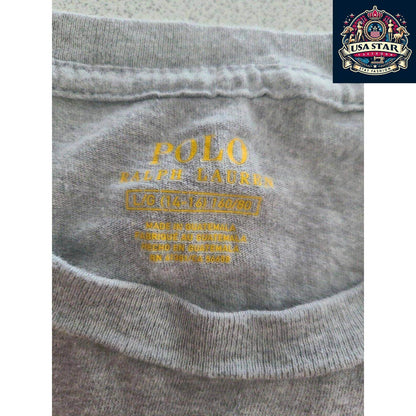 Grey Polo Ralph Lauren Shirt, Custom Slim Fit, Size L, High - Quality Cotton, Elegant Style - USASTARFASHION