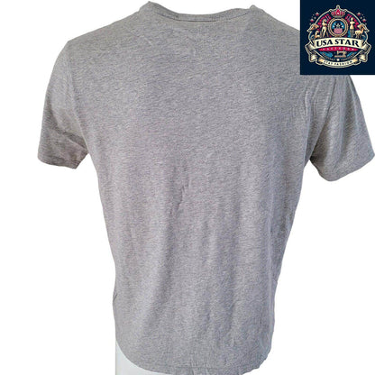 Grey Polo Ralph Lauren Shirt, Custom Slim Fit, Size L, High - Quality Cotton, Elegant Style - USASTARFASHION