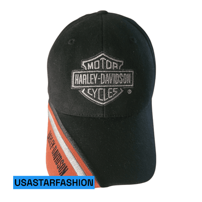 Harley Davidson Cap S/M Black - Embroidered Logo, 100% Cotton, Comfortable Fit, Official - USASTARFASHION