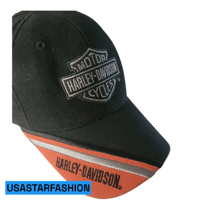 Harley Davidson Cap S/M Black - Embroidered Logo, 100% Cotton, Comfortable Fit, Official - USASTARFASHION