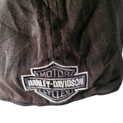 Harley - Davidson Skull Logo Cap - Black - XL - Fitted - USASTARFASHION