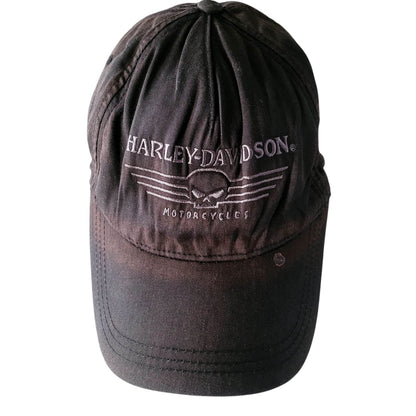 Harley - Davidson Skull Logo Cap - Black - XL - Fitted - USASTARFASHION