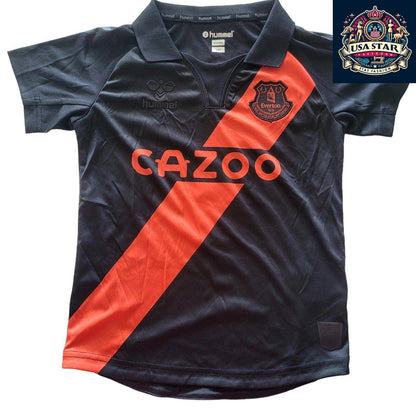 Hummel Everton Away Jersey 5 - 6Y with CAZOO Logo & Zakariya 4, Black Red Stripe - USASTARFASHION