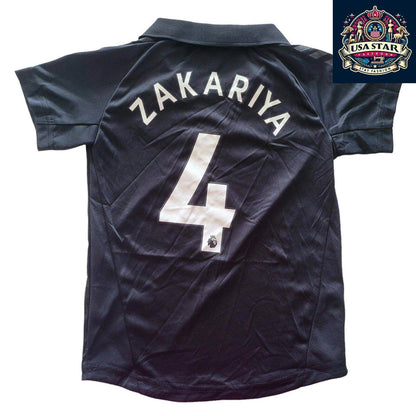 Hummel Everton Away Jersey 5 - 6Y with CAZOO Logo & Zakariya 4, Black Red Stripe - USASTARFASHION