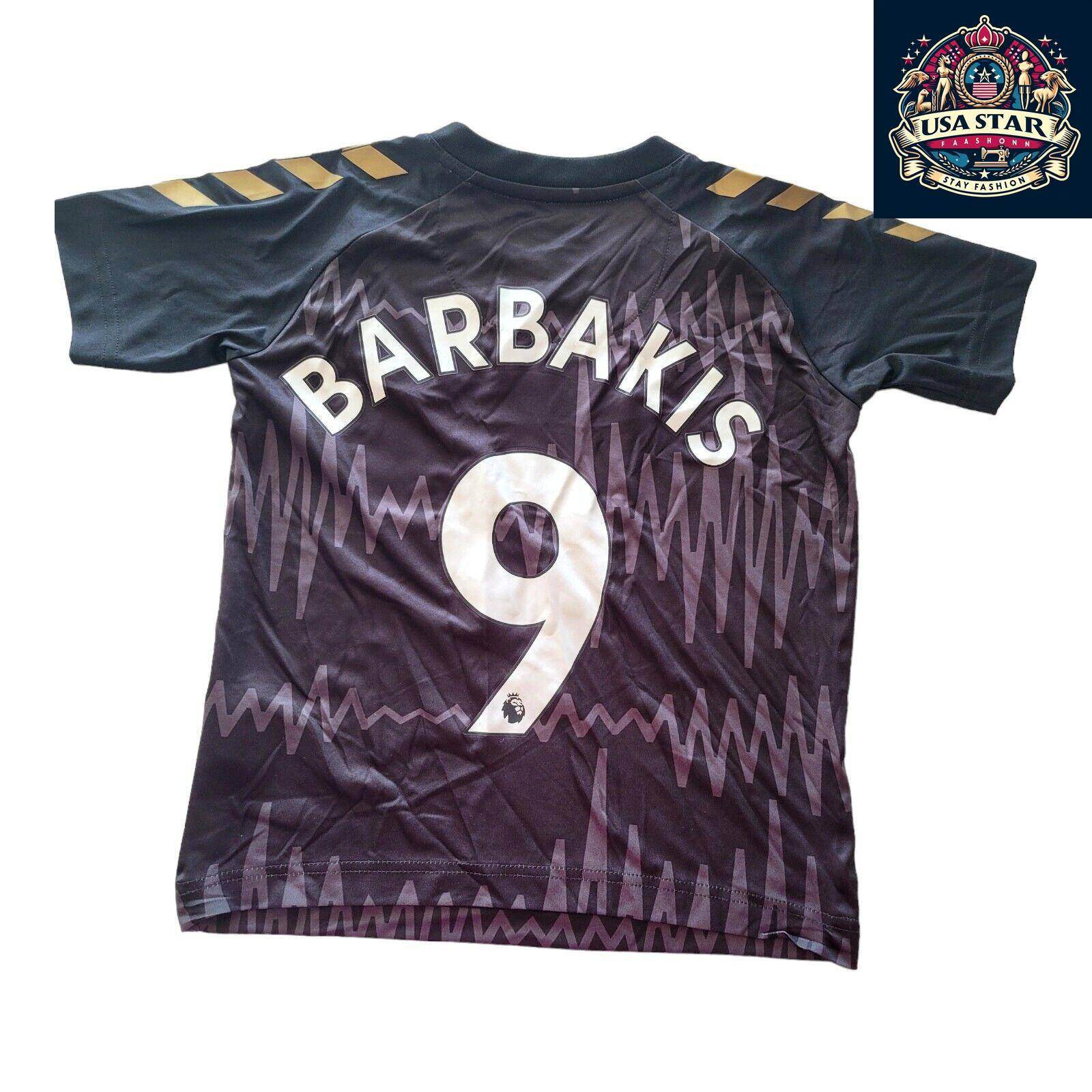 Hummel Everton Away Jersey 6 Years - Barbakis 9 - Dark Purple - Youth Soccer Apparel - USASTARFASHION