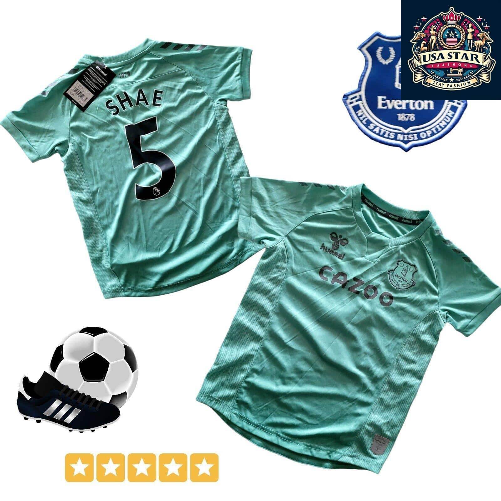 Hummel Everton FC Infant T-Shirt 5 - 6Y 5 Shae - Authentic Mint Green Jersey with Tags - USASTARFASHION