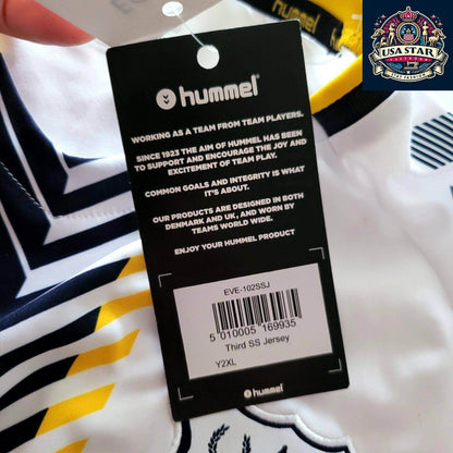 Hummel Everton Third SS Jersey Youth XXL White with Black & Yellow Accents, Moisture - Wicking - USASTARFASHION
