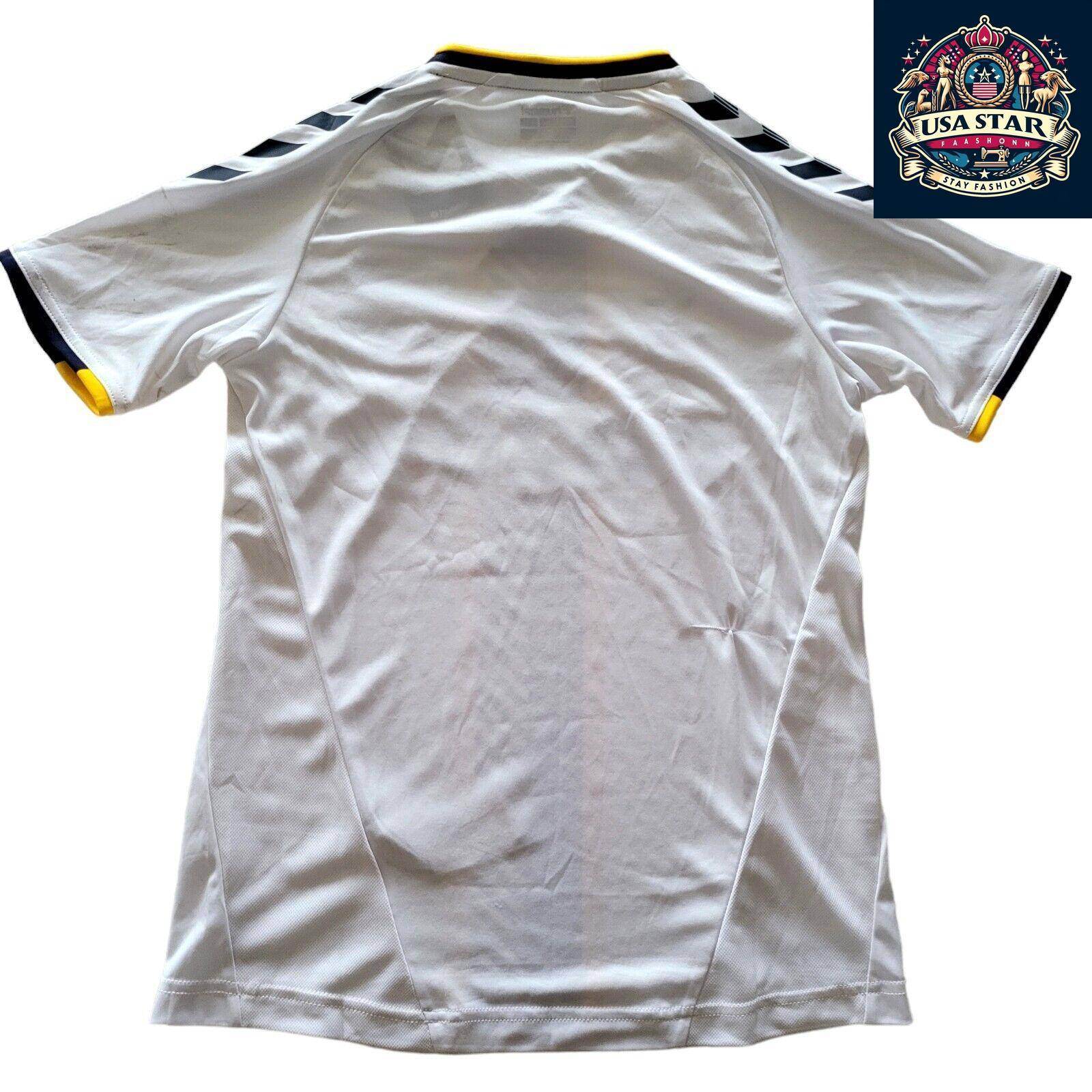 Hummel Everton Third SS Jersey Youth XXL White with Black & Yellow Accents, Moisture - Wicking - USASTARFASHION