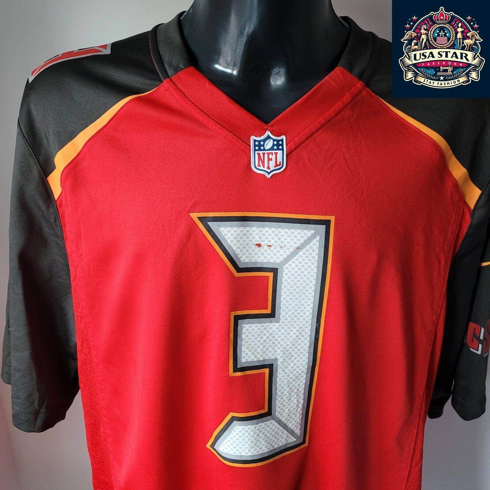 Jameis Winston 3 Nike On Field XL Tampa Bay Buccaneers Jersey - Pre - Owned Quality - USASTARFASHION