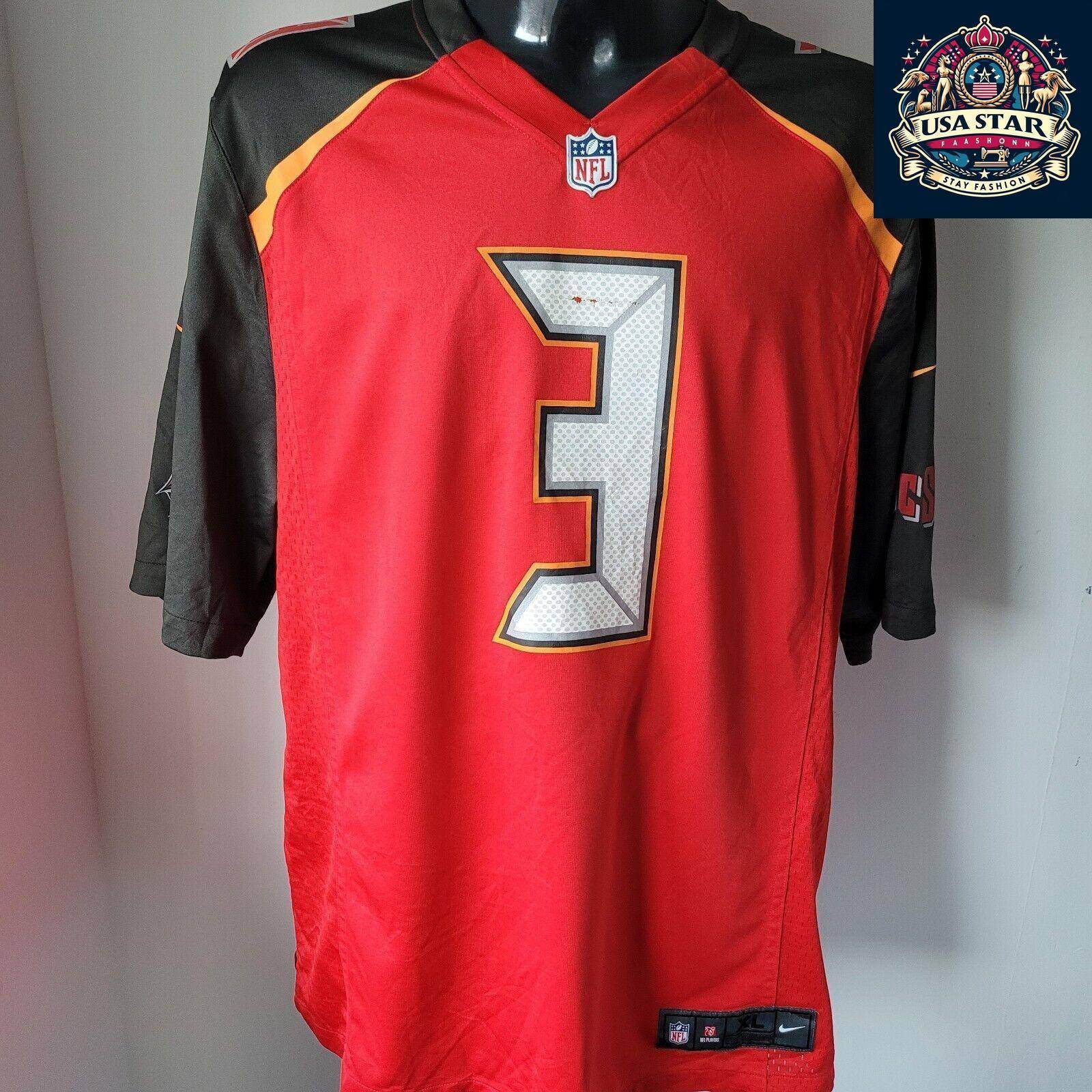 Jameis Winston 3 Nike On Field XL Tampa Bay Buccaneers Jersey - Pre - Owned Quality - USASTARFASHION