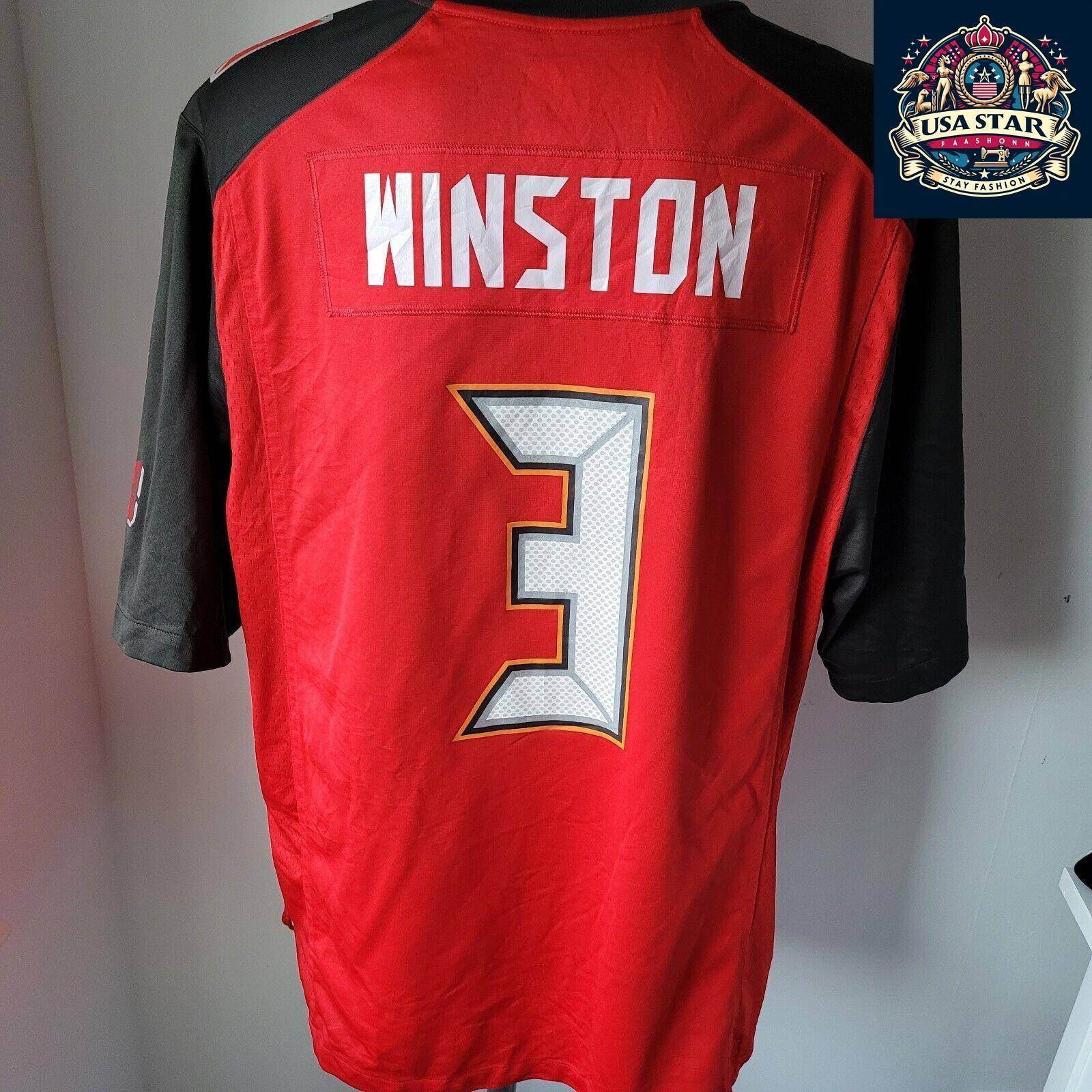 Jameis Winston 3 Nike On Field XL Tampa Bay Buccaneers Jersey - Pre - Owned Quality - USASTARFASHION