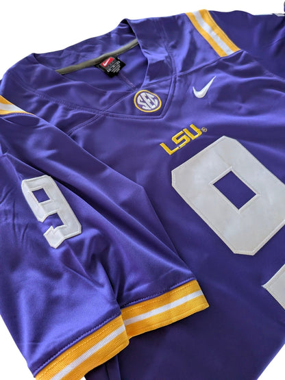 Joe Burrow Burreau Nike Team LSU Tigers 9 “BURREAUX” Football Jersey –XL - USASTARFASHION