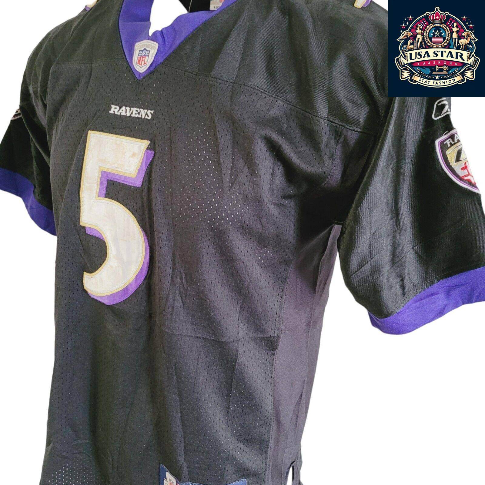 Joe Flacco 5 Ravens Jersey - Black Reebok NFL Medium - Durable, Stylish Fan Gear for Game Day - USASTARFASHION