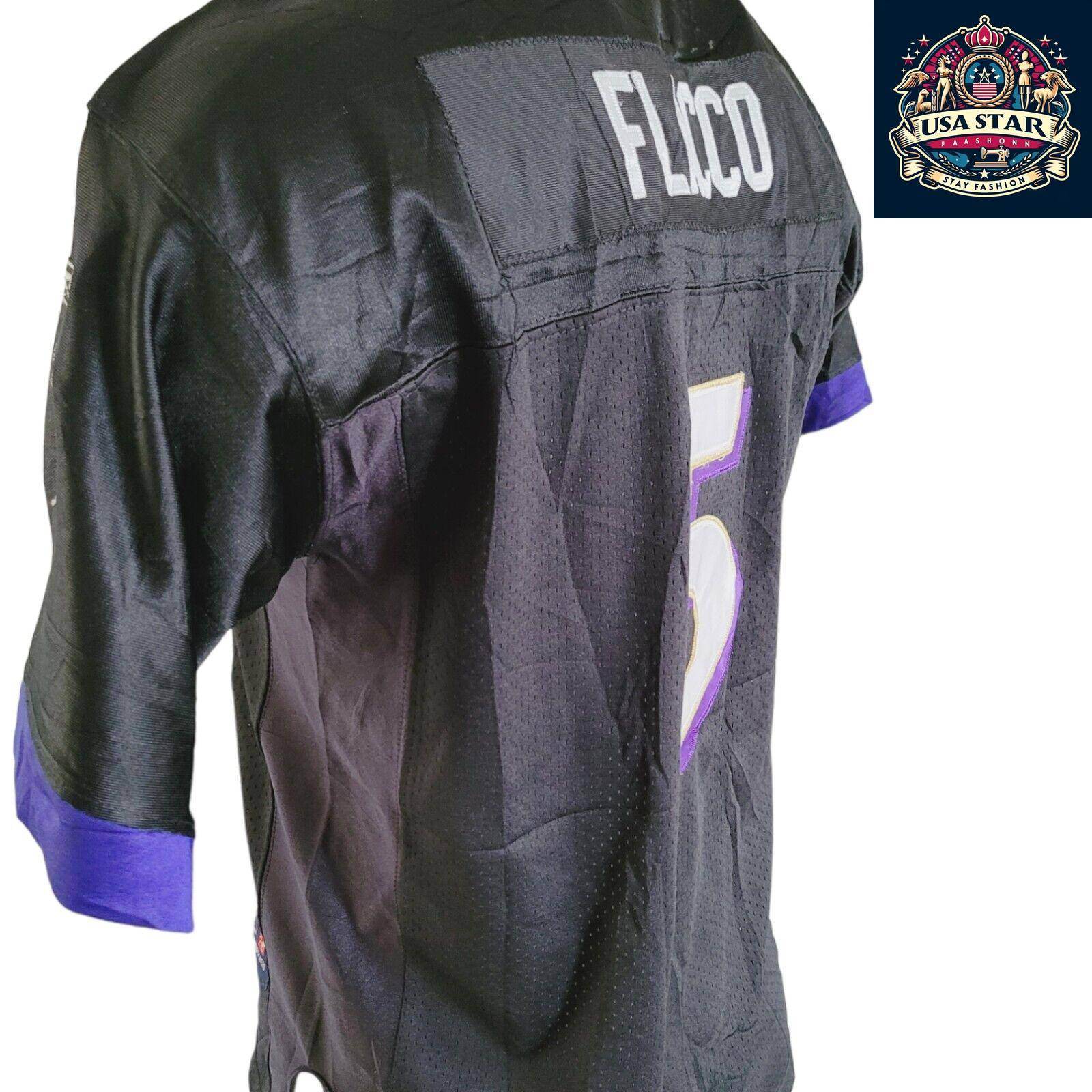 Joe Flacco 5 Ravens Jersey - Black Reebok NFL Medium - Durable, Stylish Fan Gear for Game Day - USASTARFASHION