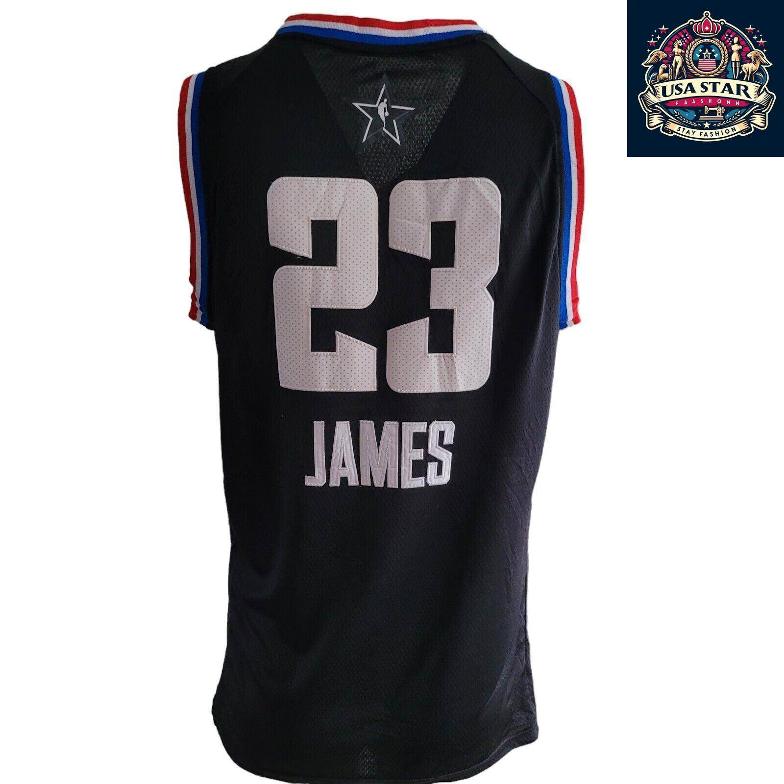 LeBron James Jersey 23 Vintage Style Los Angeles Lakers All - Star Size 48 (S/M) - USASTARFASHION