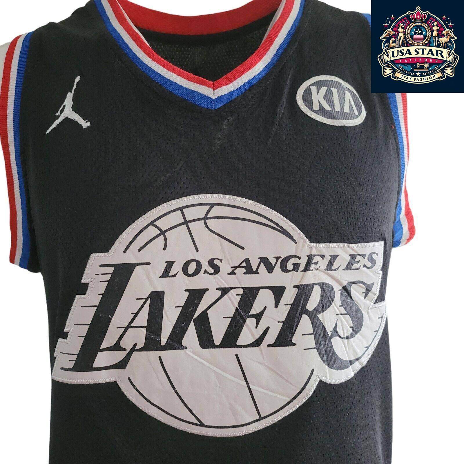 LeBron James Jersey 23 Vintage Style Los Angeles Lakers All - Star Size 48 (S/M) - USASTARFASHION
