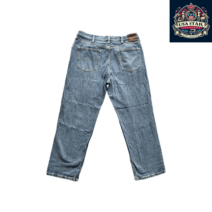 Lee Relaxed Fit Jeans 38 Waist x 30 Inseam in Grade A Blue Denim for Modern Comfort and Style - USASTARFASHION