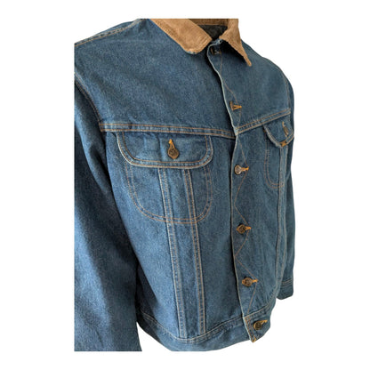 Lee Storm Rider Denim Jacket – Corduroy Collar – Blanket Lining – Medium - USASTARFASHION