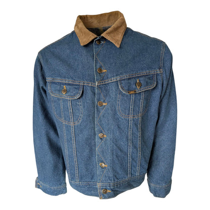 Lee Storm Rider Denim Jacket – Corduroy Collar – Blanket Lining – Medium - USASTARFASHION