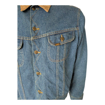 Lee Storm Rider Denim Jacket – Corduroy Collar – Blanket Lining – Medium - USASTARFASHION
