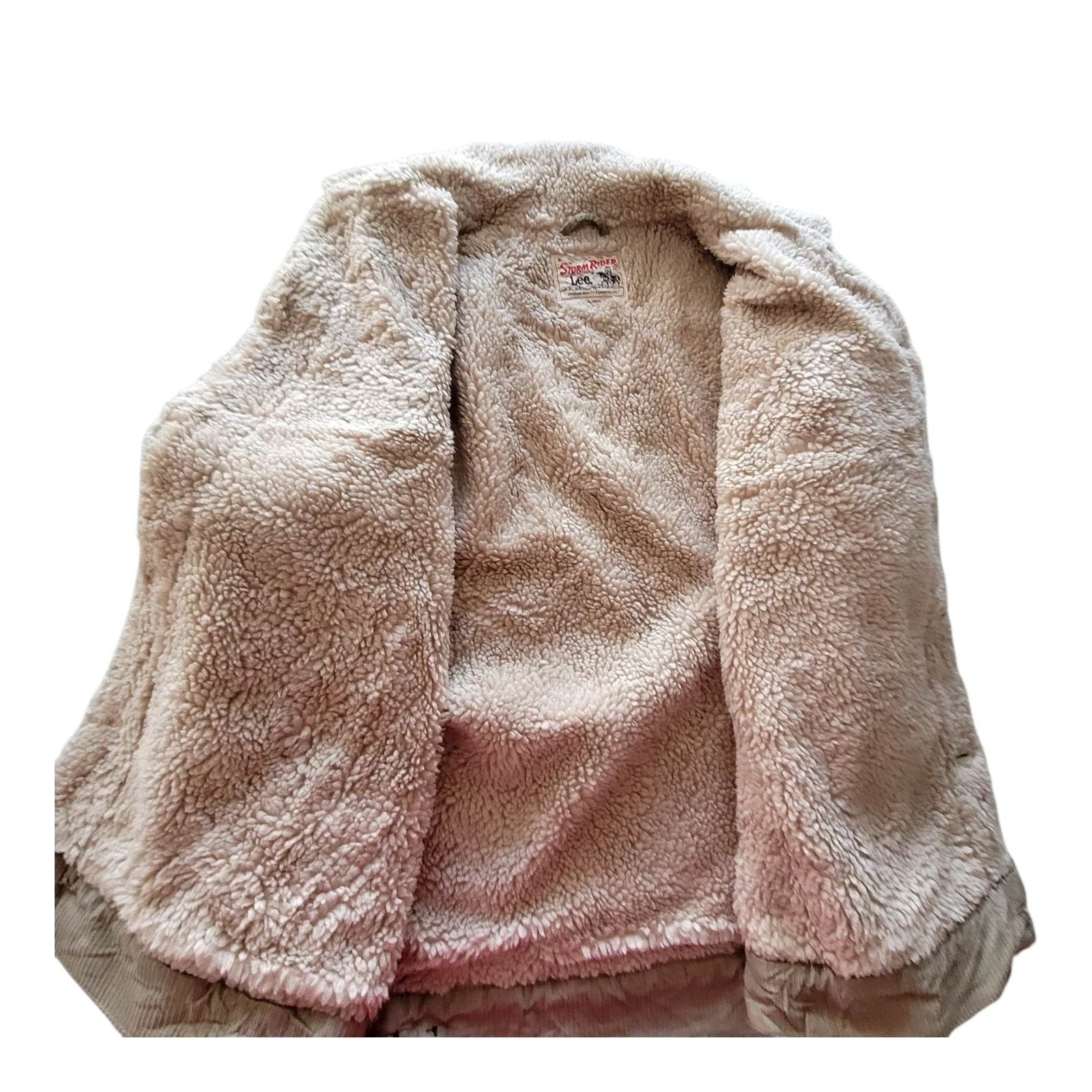 Lee Storm Rider Sherpa - Lined Corduroy Jacket – Tan, Size M - USASTARFASHION