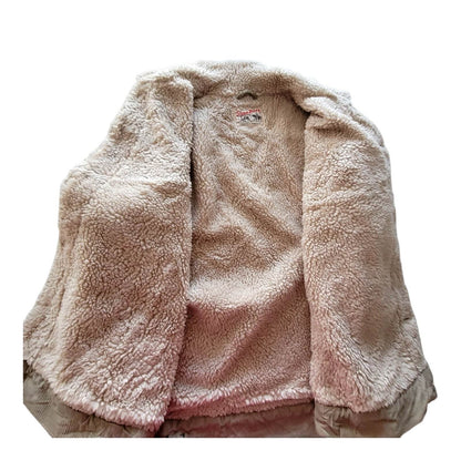 Lee Storm Rider Sherpa - Lined Corduroy Jacket – Tan, Size M - USASTARFASHION