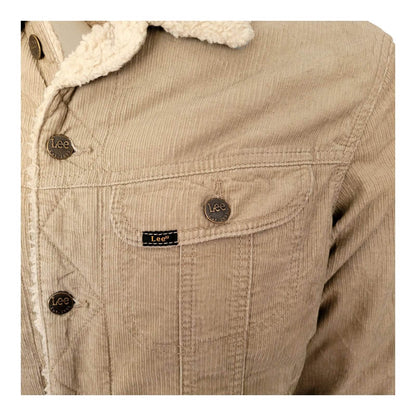 Lee Storm Rider Sherpa - Lined Corduroy Jacket – Tan, Size M - USASTARFASHION