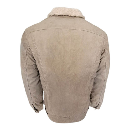 Lee Storm Rider Sherpa - Lined Corduroy Jacket – Tan, Size M - USASTARFASHION