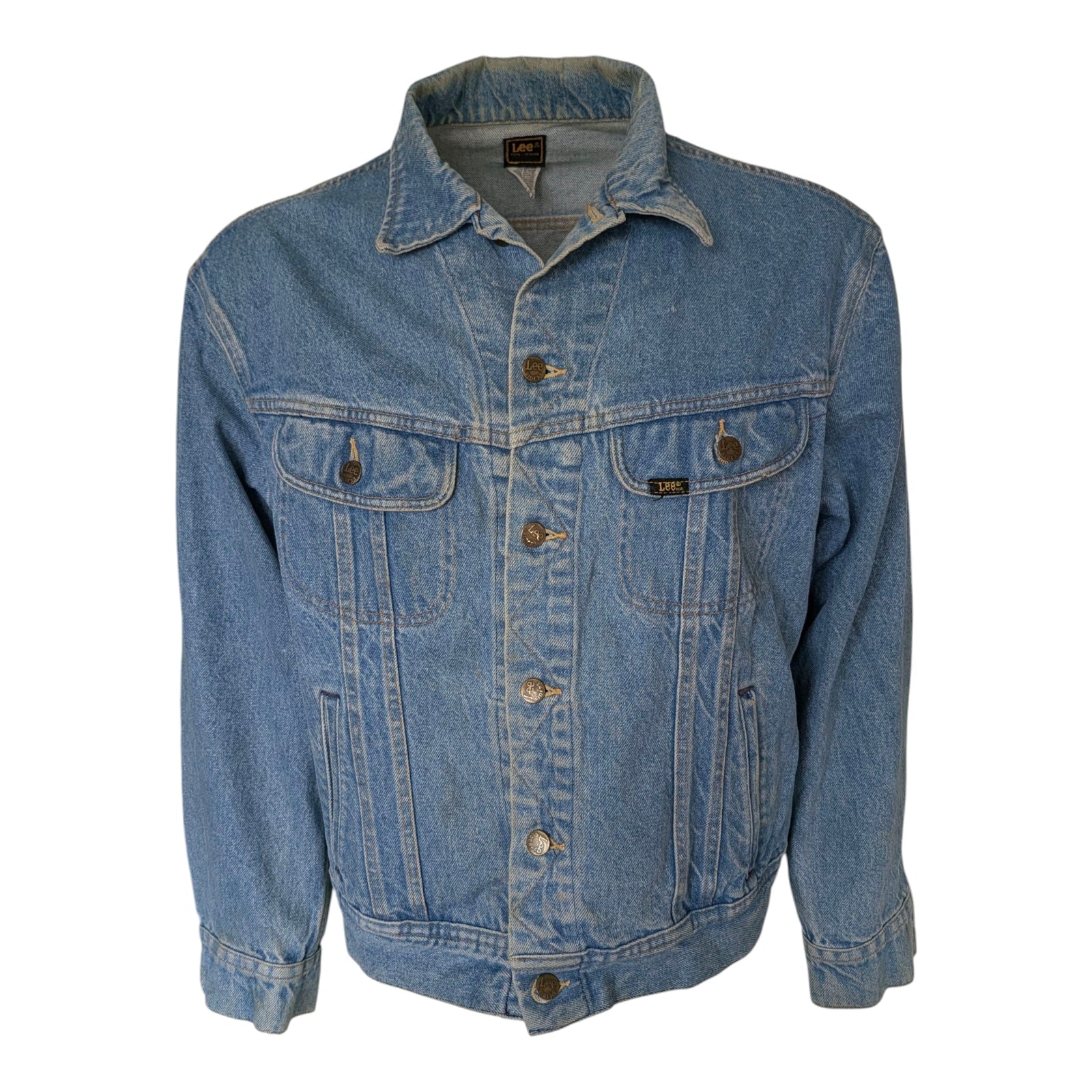 Lee Vintage 1990s Denim Jacket – Size 46R – Light Blue – USA/Mexico - USASTARFASHION