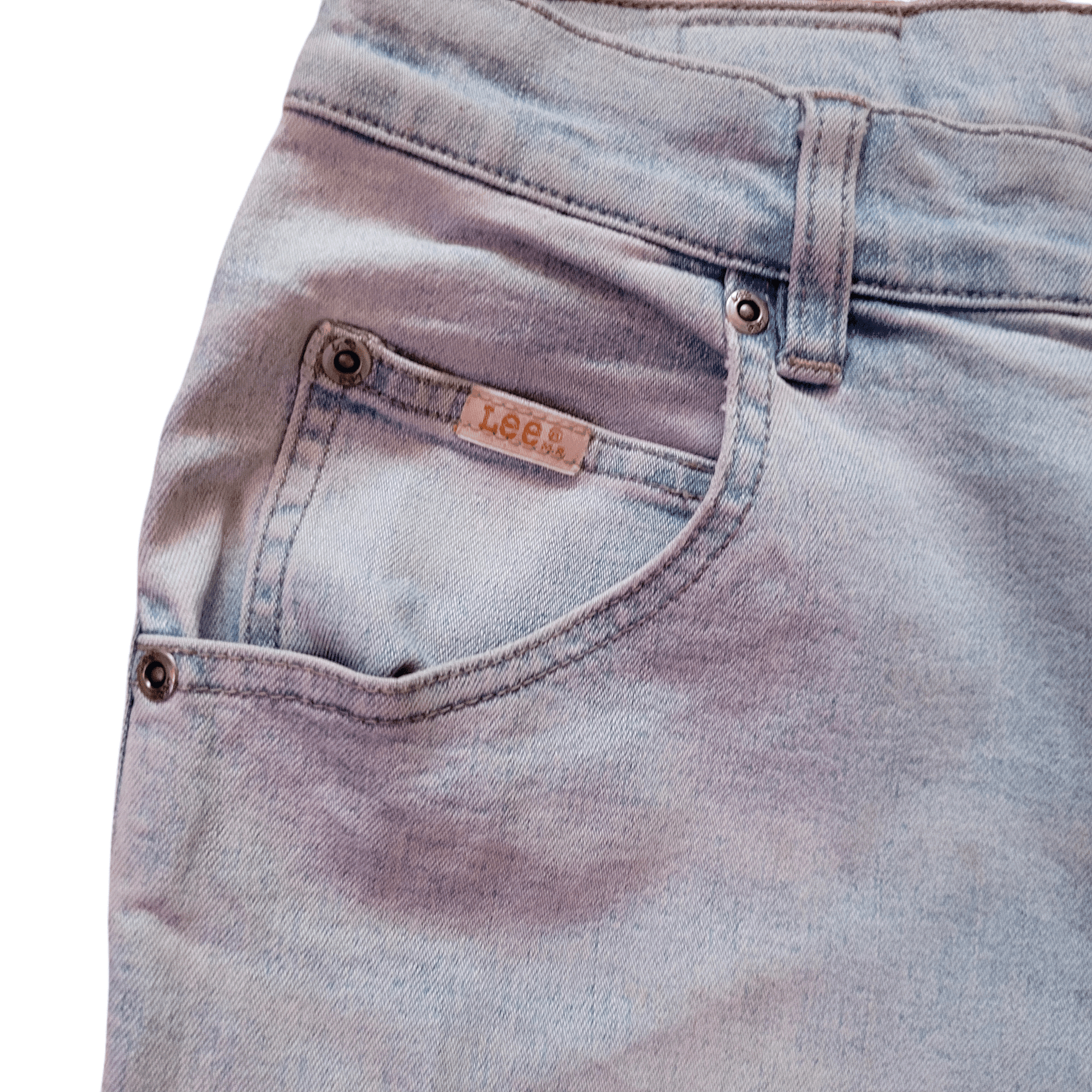 Lee Women's Bootcut Jeans Size 12 - Light Wash Stretch Fabric, Comfortable Fit, Pre - Owned - USASTARFASHION