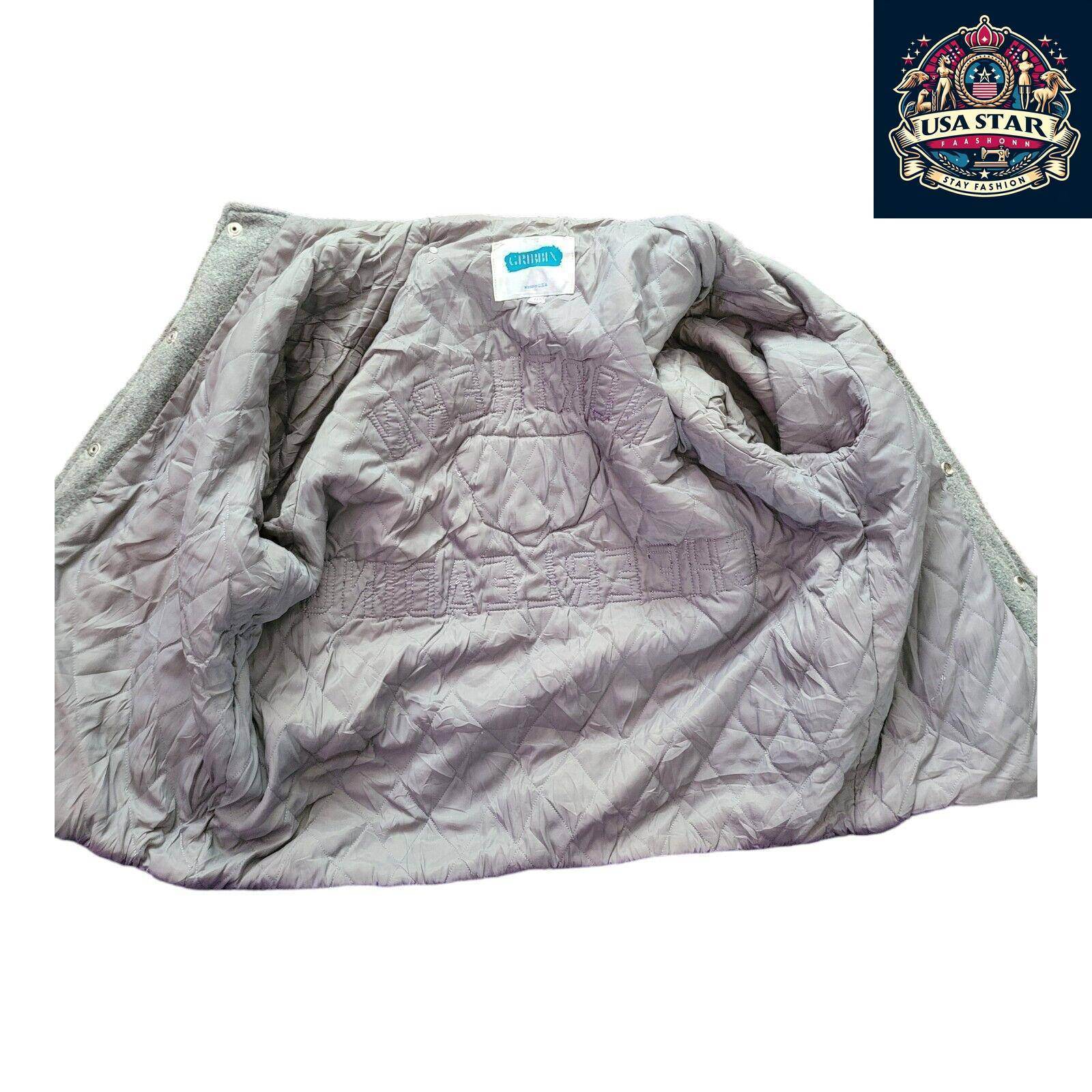 Leighann '99 Vintage Cheerleading Jacket M - Grey Wool Hoodie Style, Retro Team Spirit Apparel - USASTARFASHION