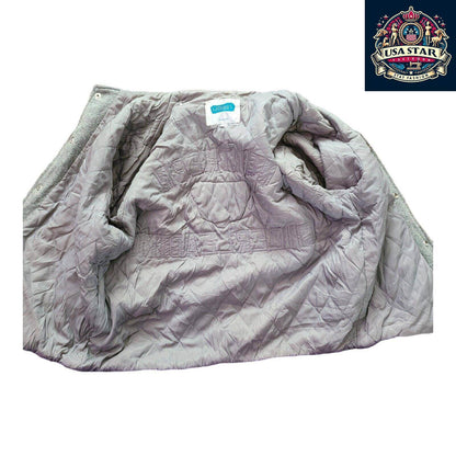 Leighann '99 Vintage Cheerleading Jacket M - Grey Wool Hoodie Style, Retro Team Spirit Apparel - USASTARFASHION