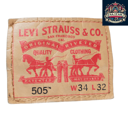 Levi 505 Denim Shorts W34 L32, Grade B, Durable Black Denim Workwear for Comfort and Style - USASTARFASHION