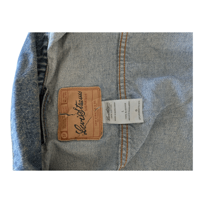 Levi Strauss Signature Denim Jacket Men’s Size L Blue Trucker Style 100% Cotton - USASTARFASHION